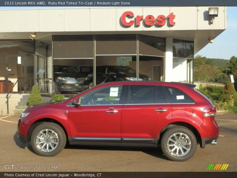 Ruby Red Tinted Tri-Coat / Medium Light Stone 2013 Lincoln MKX AWD