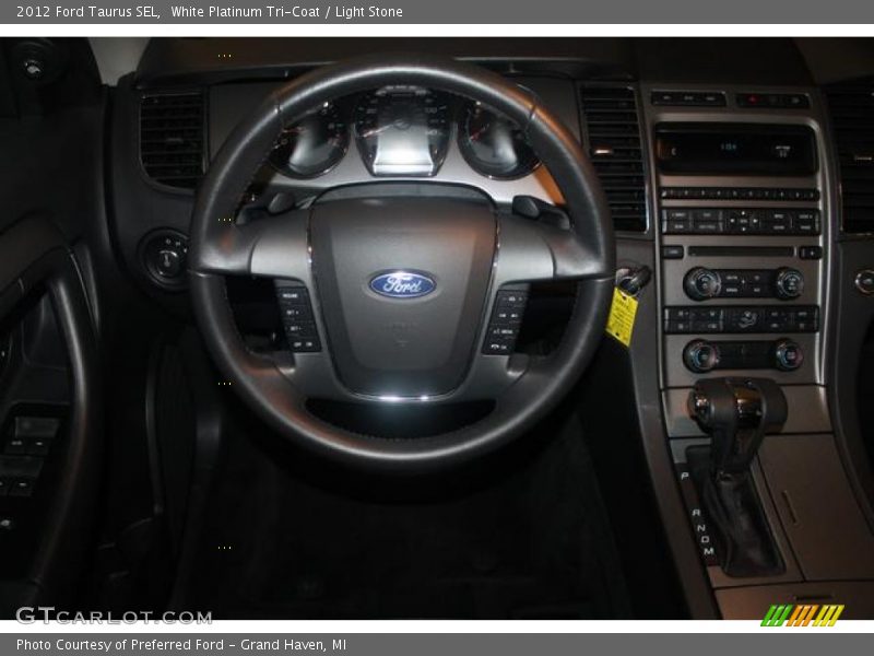 White Platinum Tri-Coat / Light Stone 2012 Ford Taurus SEL