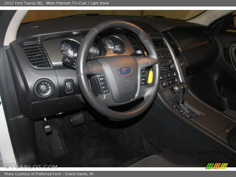 White Platinum Tri-Coat / Light Stone 2012 Ford Taurus SEL