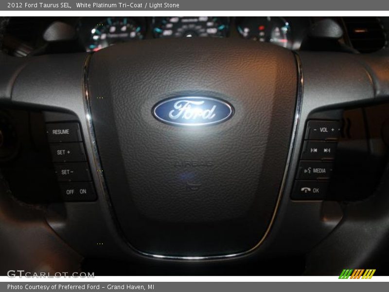 White Platinum Tri-Coat / Light Stone 2012 Ford Taurus SEL
