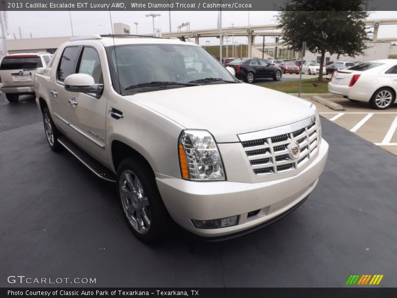 White Diamond Tricoat / Cashmere/Cocoa 2013 Cadillac Escalade EXT Luxury AWD