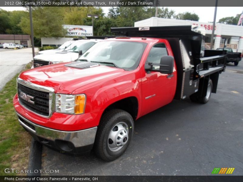 Fire Red / Dark Titanium 2012 GMC Sierra 3500HD Regular Cab 4x4 Dump Truck