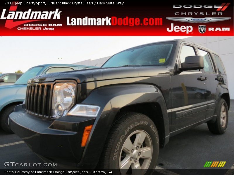 Brilliant Black Crystal Pearl / Dark Slate Gray 2011 Jeep Liberty Sport