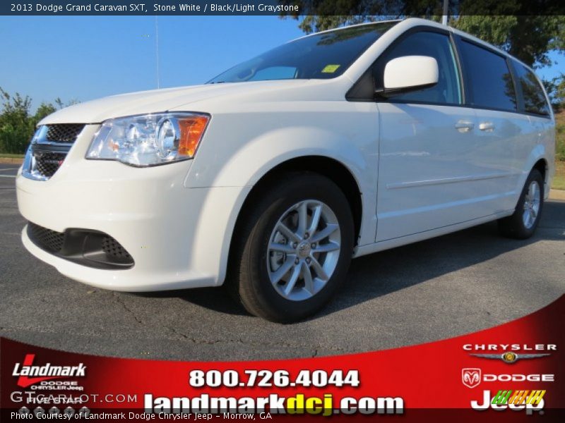 Stone White / Black/Light Graystone 2013 Dodge Grand Caravan SXT