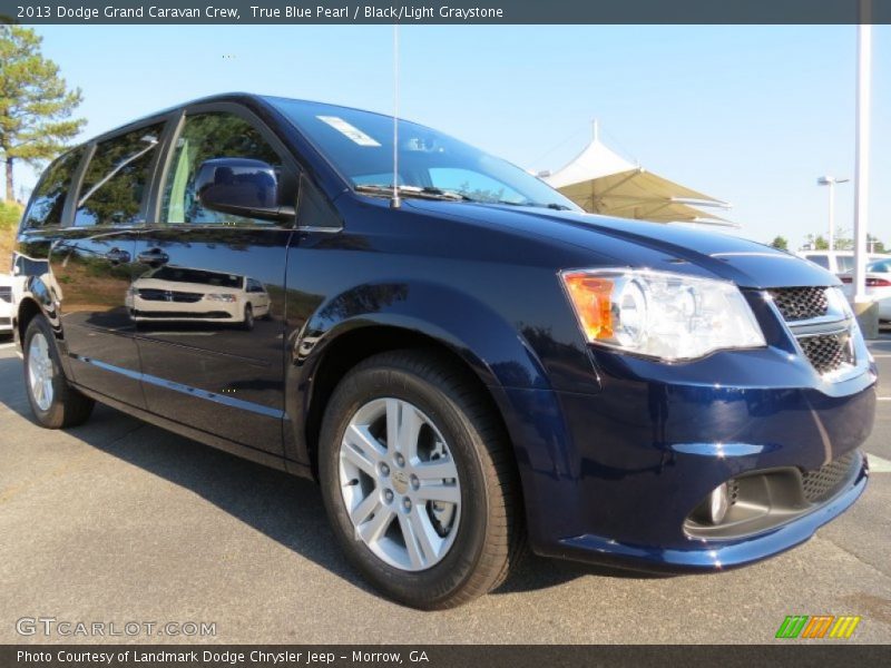 True Blue Pearl / Black/Light Graystone 2013 Dodge Grand Caravan Crew