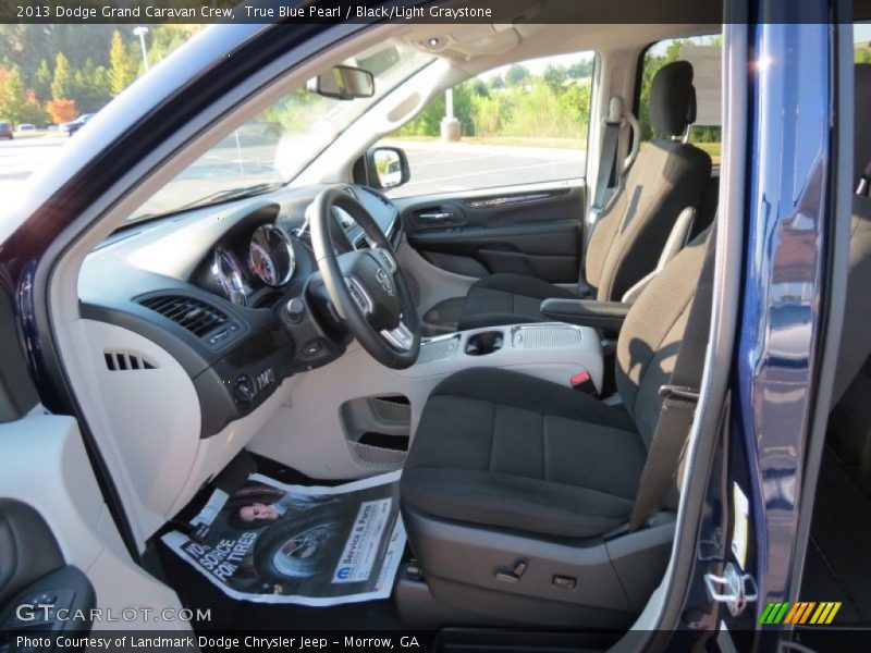 True Blue Pearl / Black/Light Graystone 2013 Dodge Grand Caravan Crew