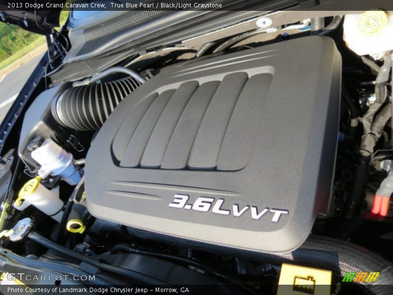 True Blue Pearl / Black/Light Graystone 2013 Dodge Grand Caravan Crew
