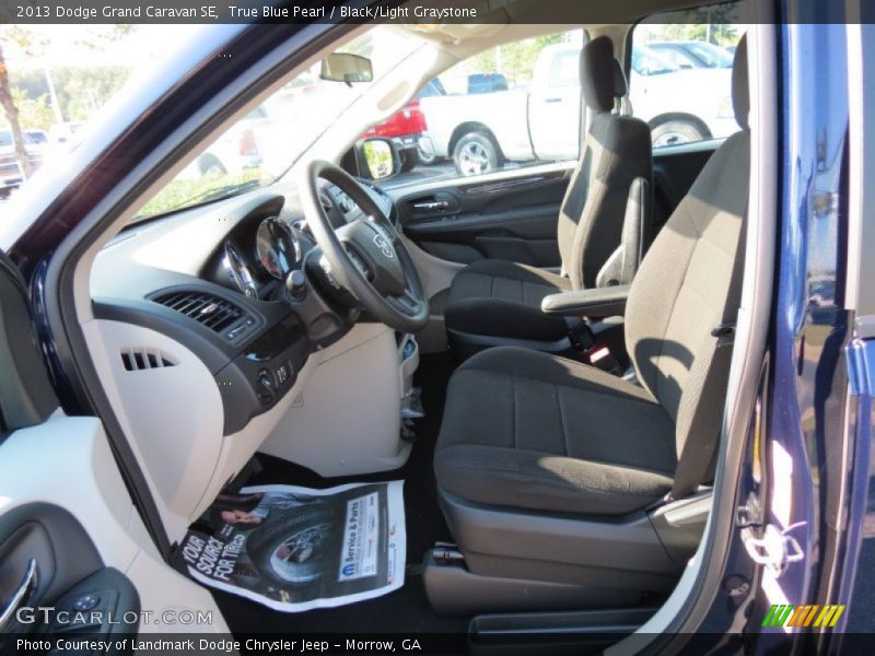 True Blue Pearl / Black/Light Graystone 2013 Dodge Grand Caravan SE
