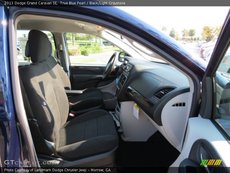 True Blue Pearl / Black/Light Graystone 2013 Dodge Grand Caravan SE