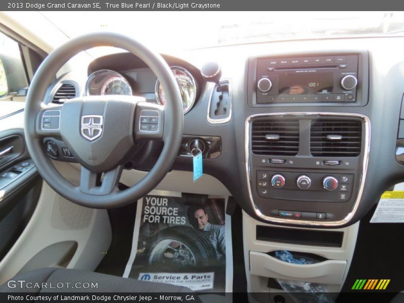 True Blue Pearl / Black/Light Graystone 2013 Dodge Grand Caravan SE