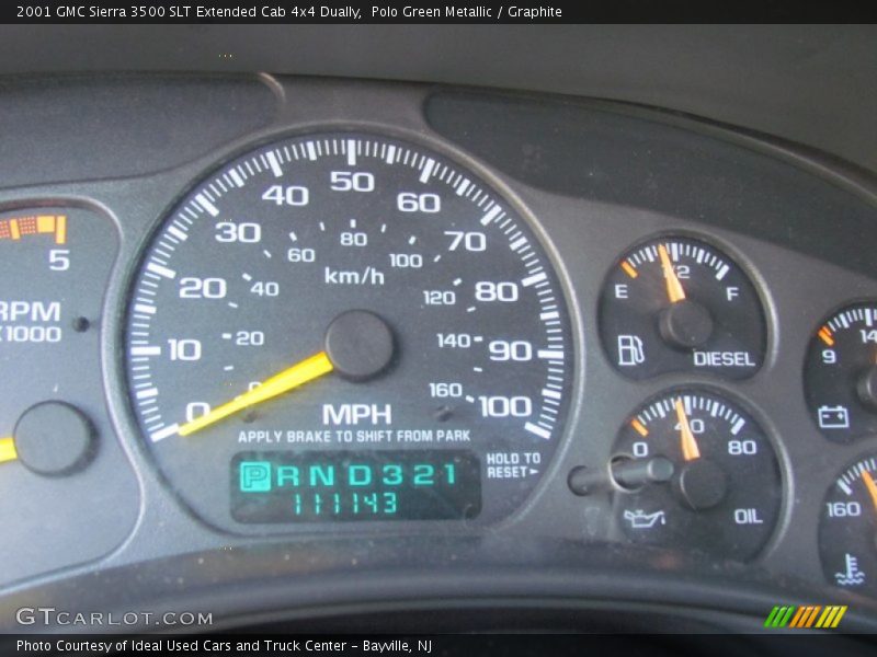 Polo Green Metallic / Graphite 2001 GMC Sierra 3500 SLT Extended Cab 4x4 Dually