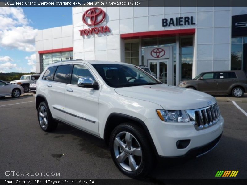 Stone White / New Saddle/Black 2012 Jeep Grand Cherokee Overland 4x4