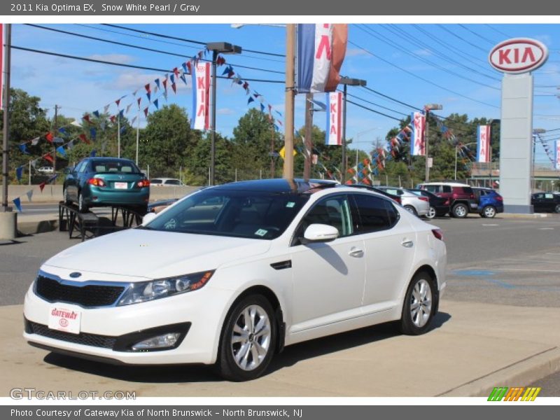Snow White Pearl / Gray 2011 Kia Optima EX
