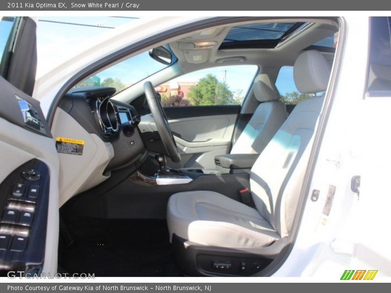 Snow White Pearl / Gray 2011 Kia Optima EX