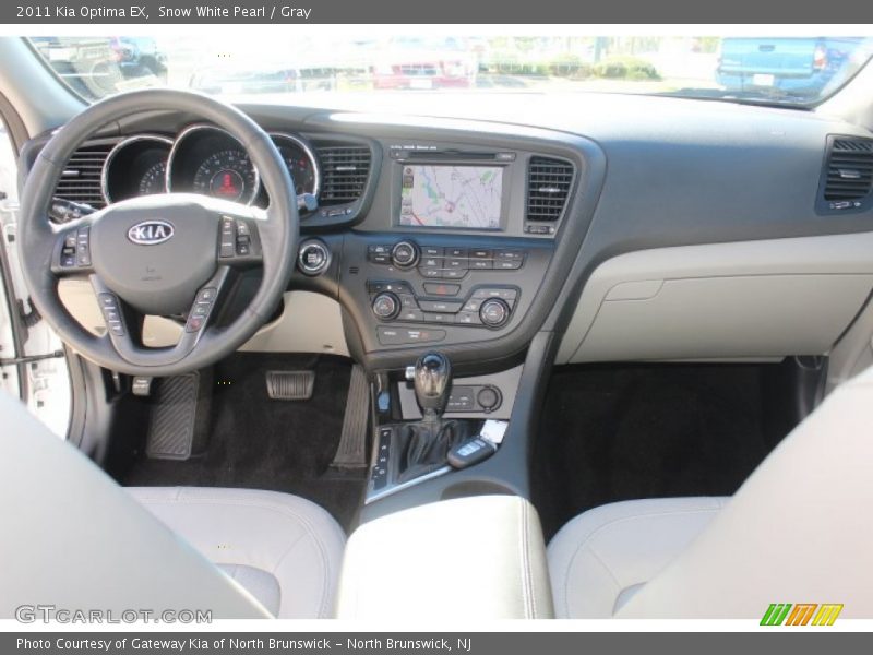 Snow White Pearl / Gray 2011 Kia Optima EX