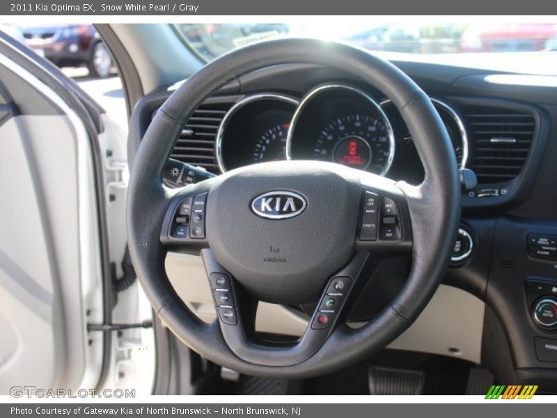 Snow White Pearl / Gray 2011 Kia Optima EX