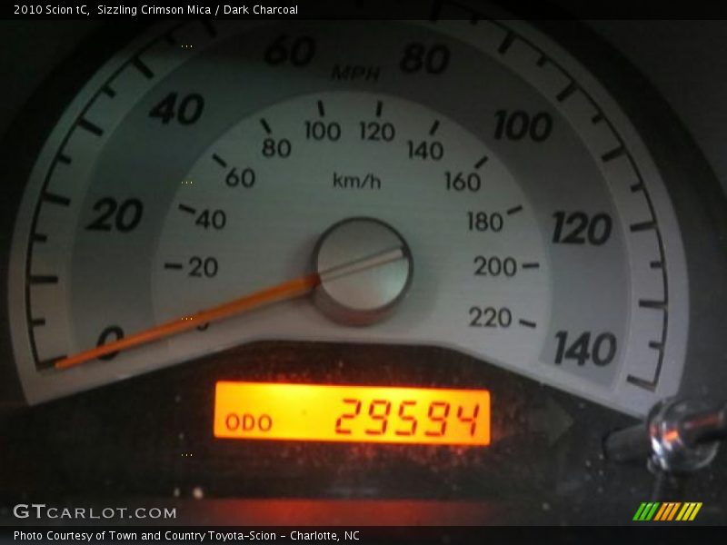 Sizzling Crimson Mica / Dark Charcoal 2010 Scion tC