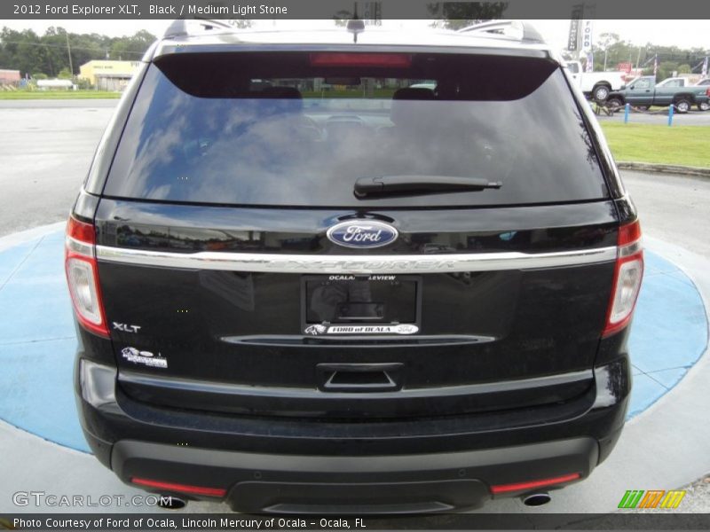 Black / Medium Light Stone 2012 Ford Explorer XLT