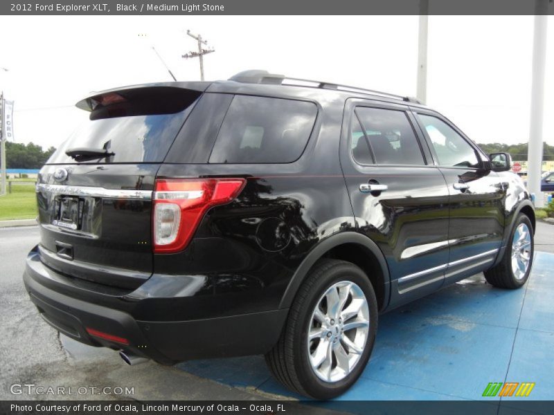 Black / Medium Light Stone 2012 Ford Explorer XLT