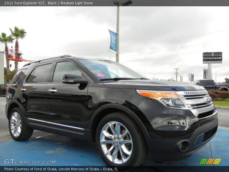Black / Medium Light Stone 2012 Ford Explorer XLT