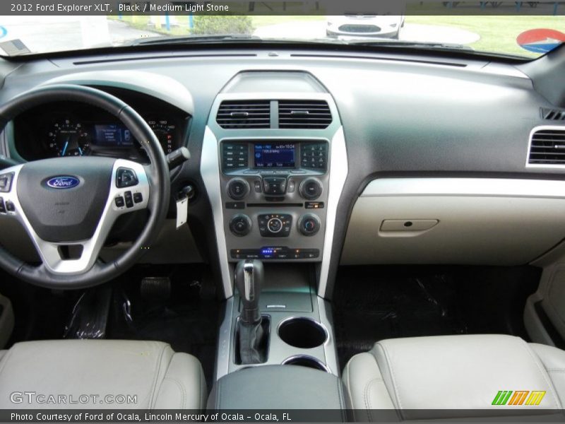 Black / Medium Light Stone 2012 Ford Explorer XLT