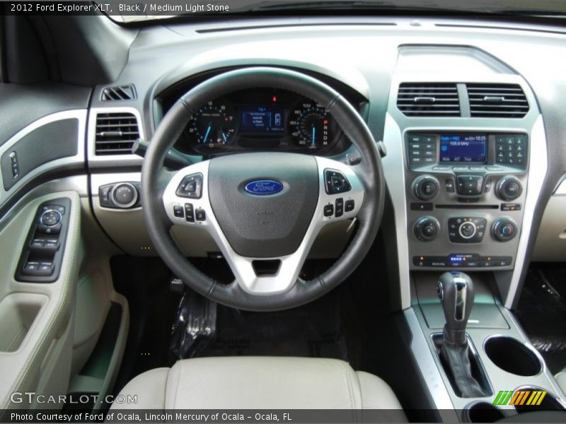 Black / Medium Light Stone 2012 Ford Explorer XLT