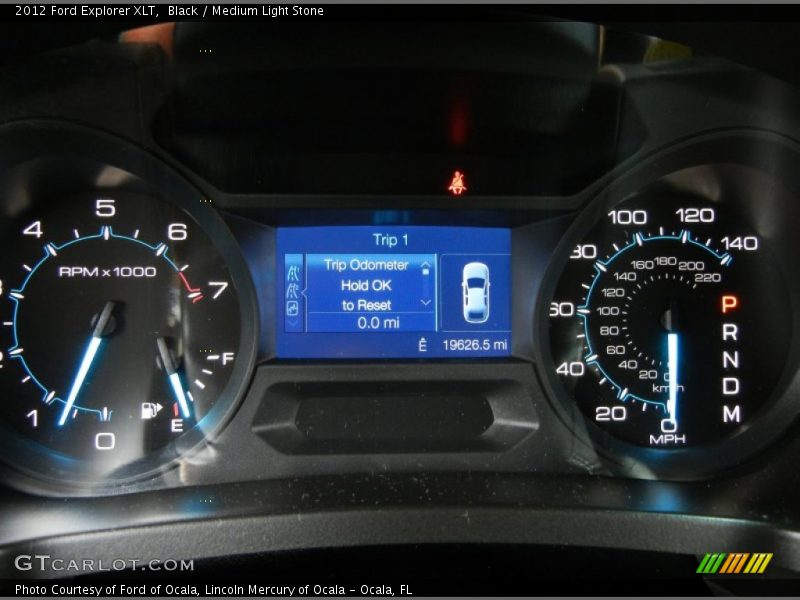 Black / Medium Light Stone 2012 Ford Explorer XLT