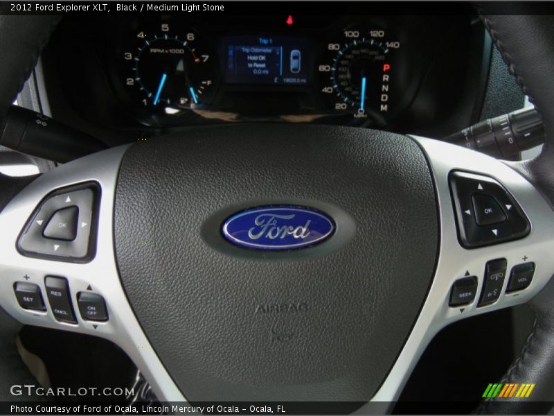 Black / Medium Light Stone 2012 Ford Explorer XLT