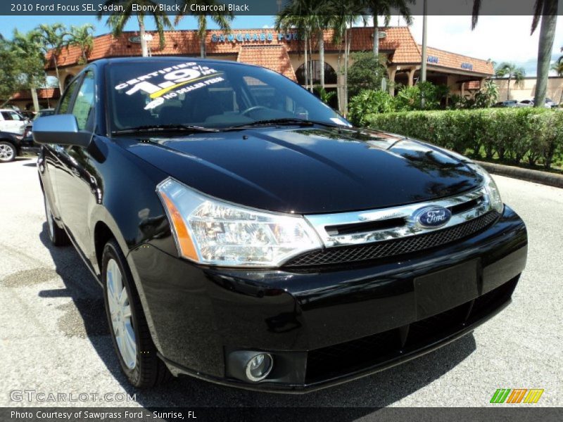 Ebony Black / Charcoal Black 2010 Ford Focus SEL Sedan