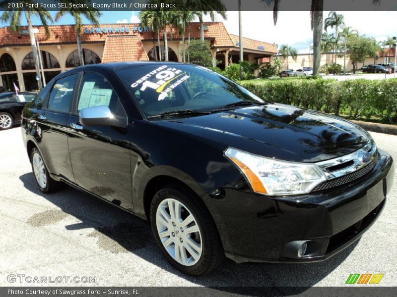 Ebony Black / Charcoal Black 2010 Ford Focus SEL Sedan