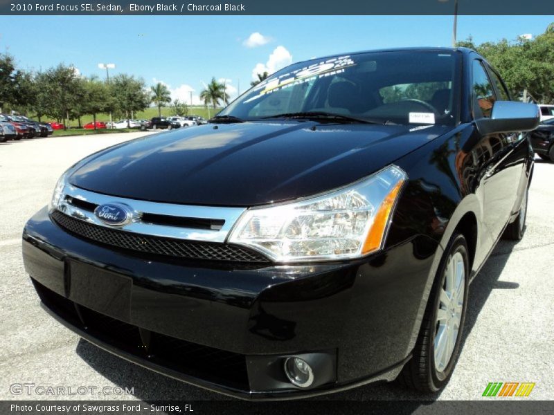 Ebony Black / Charcoal Black 2010 Ford Focus SEL Sedan