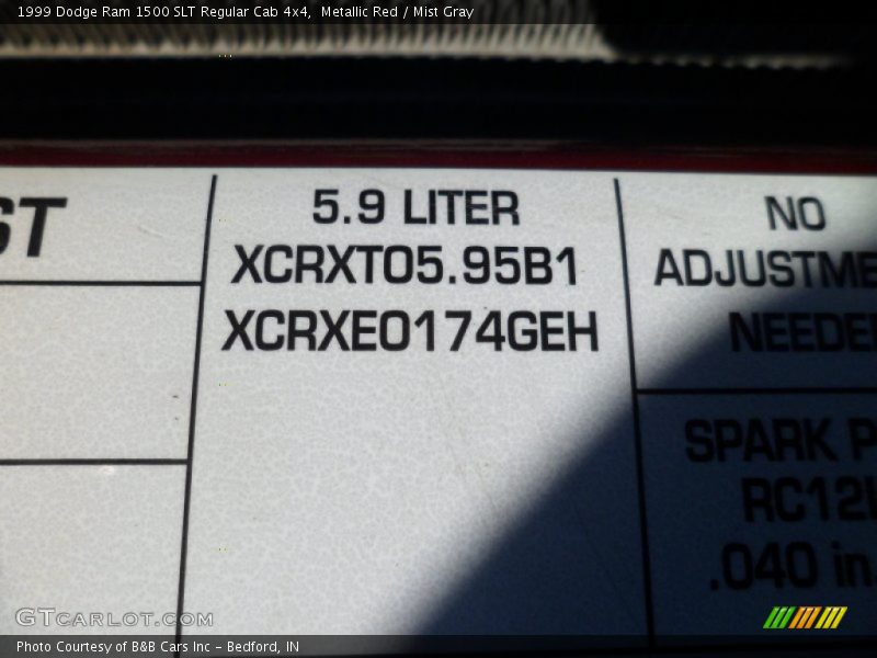 Metallic Red / Mist Gray 1999 Dodge Ram 1500 SLT Regular Cab 4x4