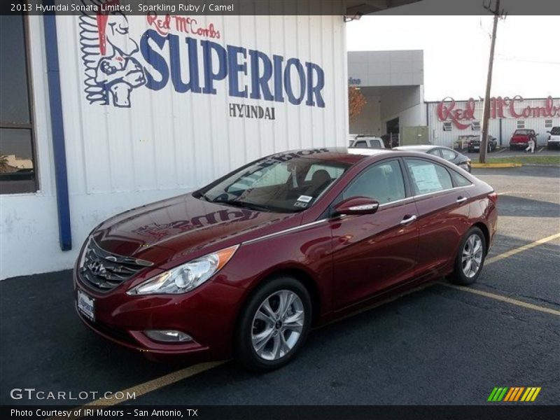 Sparkling Ruby / Camel 2013 Hyundai Sonata Limited