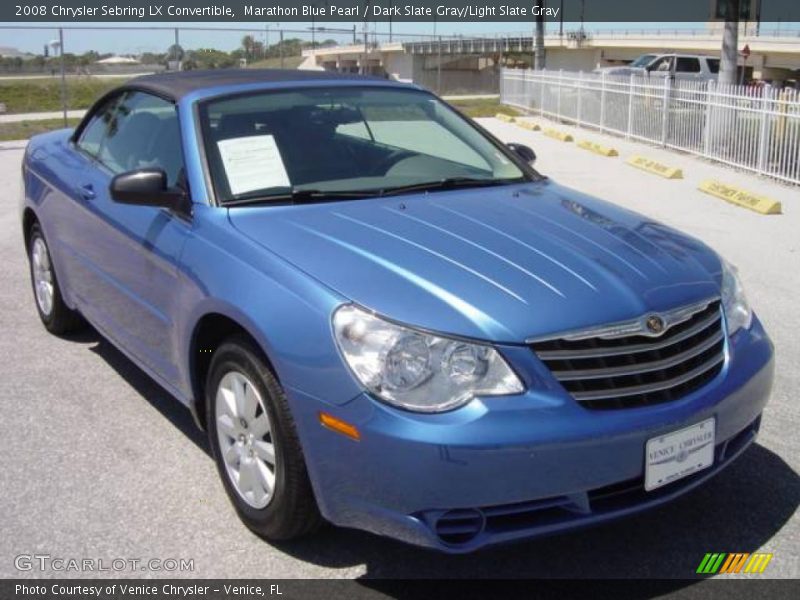 Marathon Blue Pearl / Dark Slate Gray/Light Slate Gray 2008 Chrysler Sebring LX Convertible