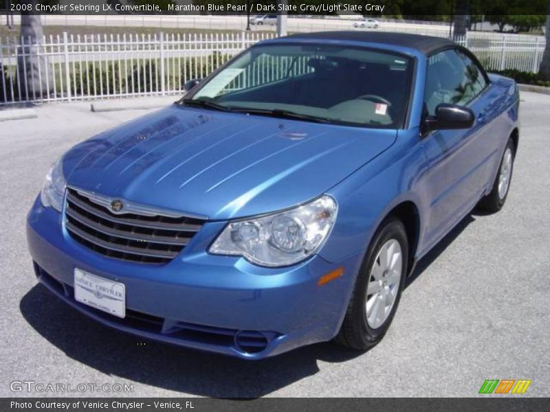 Marathon Blue Pearl / Dark Slate Gray/Light Slate Gray 2008 Chrysler Sebring LX Convertible