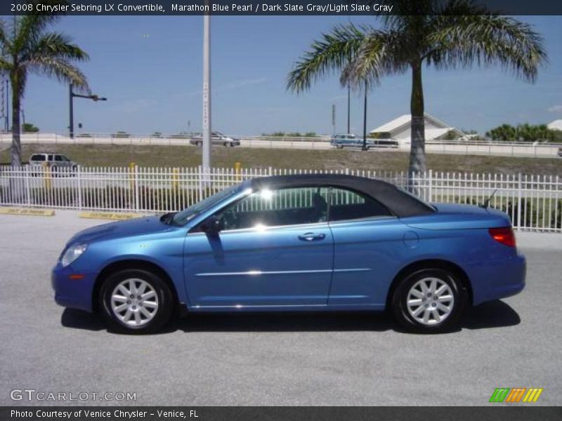 Marathon Blue Pearl / Dark Slate Gray/Light Slate Gray 2008 Chrysler Sebring LX Convertible