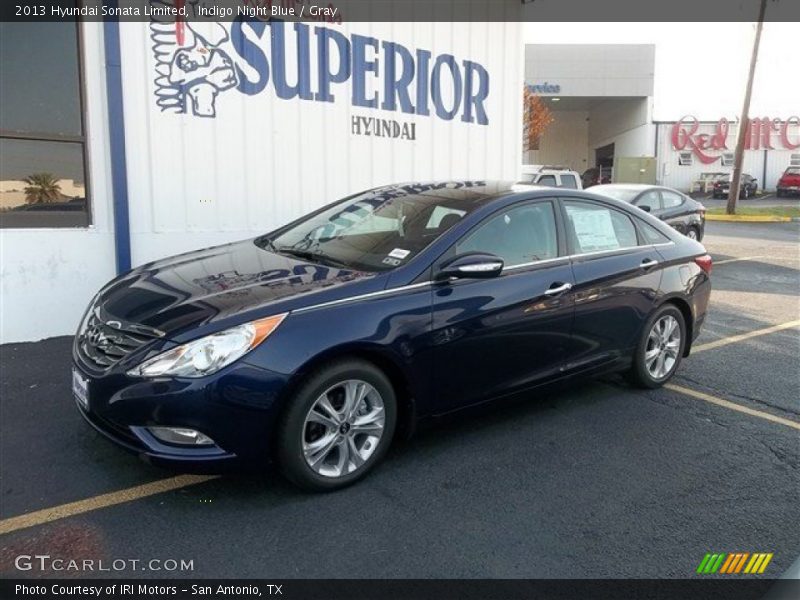 Indigo Night Blue / Gray 2013 Hyundai Sonata Limited