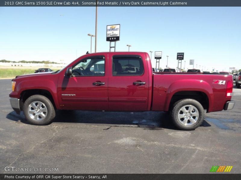 Sonoma Red Metallic / Very Dark Cashmere/Light Cashmere 2013 GMC Sierra 1500 SLE Crew Cab 4x4