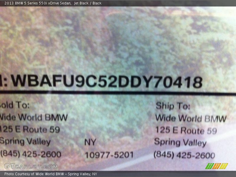 Jet Black / Black 2013 BMW 5 Series 550i xDrive Sedan