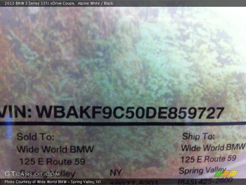 Alpine White / Black 2013 BMW 3 Series 335i xDrive Coupe