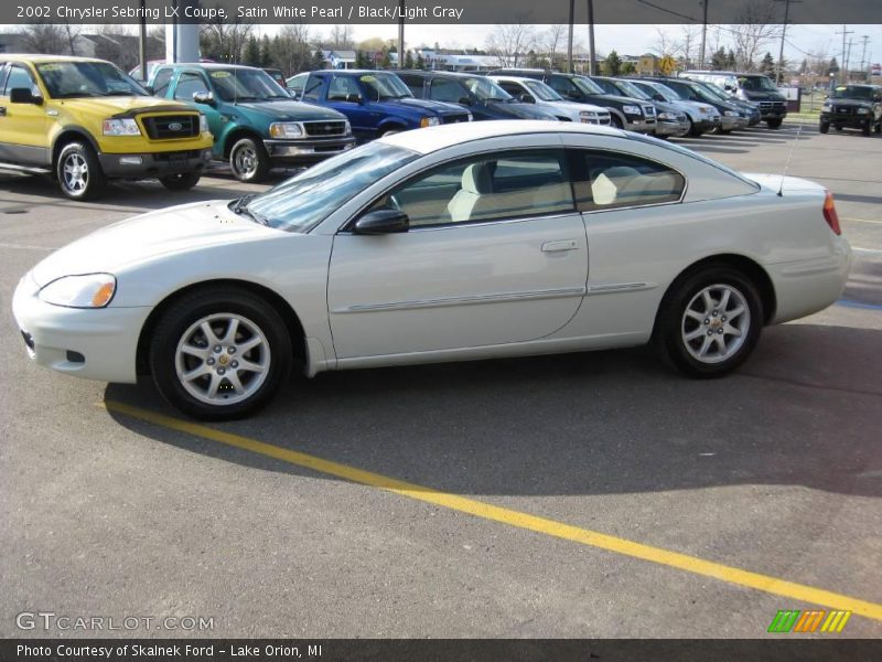 Satin White Pearl / Black/Light Gray 2002 Chrysler Sebring LX Coupe