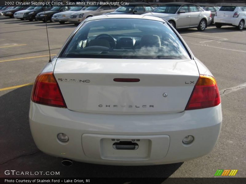 Satin White Pearl / Black/Light Gray 2002 Chrysler Sebring LX Coupe