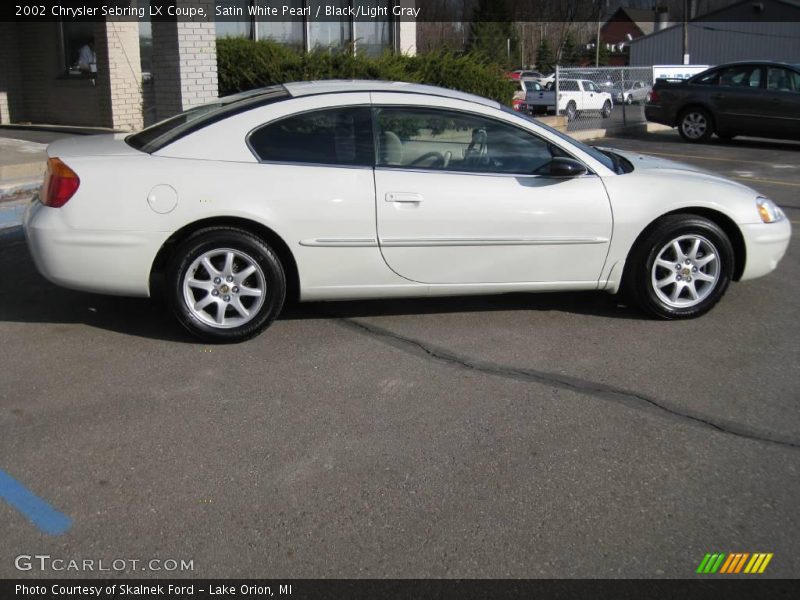 Satin White Pearl / Black/Light Gray 2002 Chrysler Sebring LX Coupe