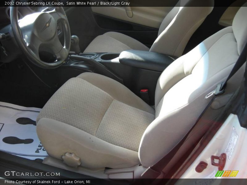 Satin White Pearl / Black/Light Gray 2002 Chrysler Sebring LX Coupe