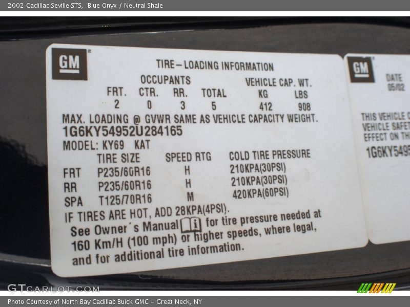 Blue Onyx / Neutral Shale 2002 Cadillac Seville STS