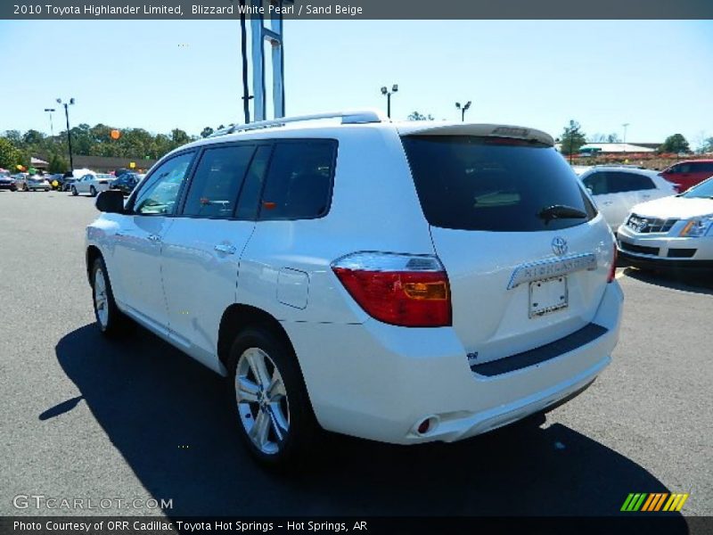 Blizzard White Pearl / Sand Beige 2010 Toyota Highlander Limited