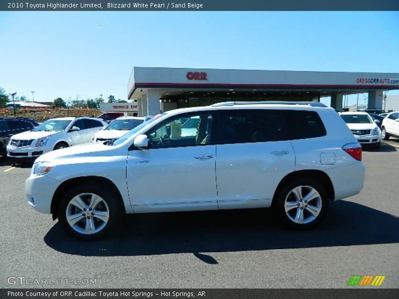 Blizzard White Pearl / Sand Beige 2010 Toyota Highlander Limited