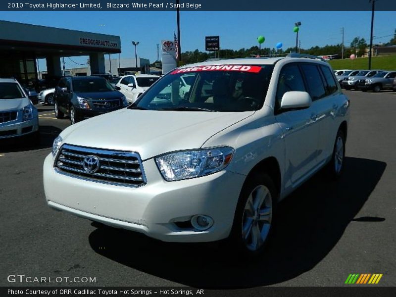 Blizzard White Pearl / Sand Beige 2010 Toyota Highlander Limited
