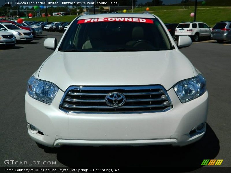 Blizzard White Pearl / Sand Beige 2010 Toyota Highlander Limited