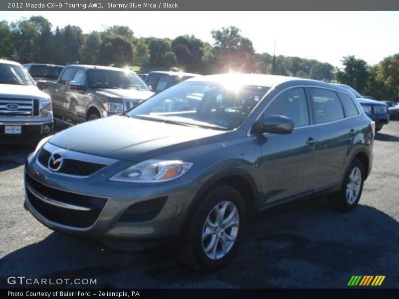 Stormy Blue Mica / Black 2012 Mazda CX-9 Touring AWD
